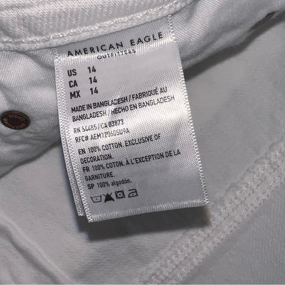 NWT American Eagle Size 14 White Jean Shorts - Picture 6 of 8